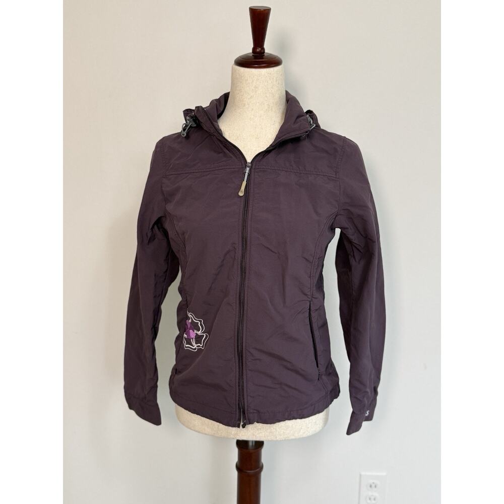 Atunas Women‎ Windbreaker Hooded Jacket Water Resistant Purple Sz Small